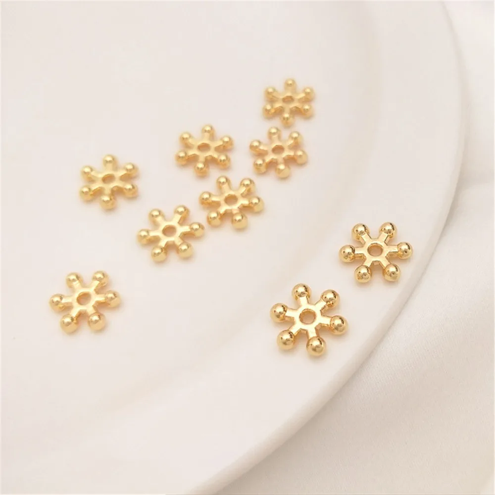 14K Gold Filled Plated 9mm large snowflake beads handmade DIY hand string separators bracelet accessories
14K Gold Filled Plated 9mm large snowflake beads handmade DIY hand string separators bracelet accessories