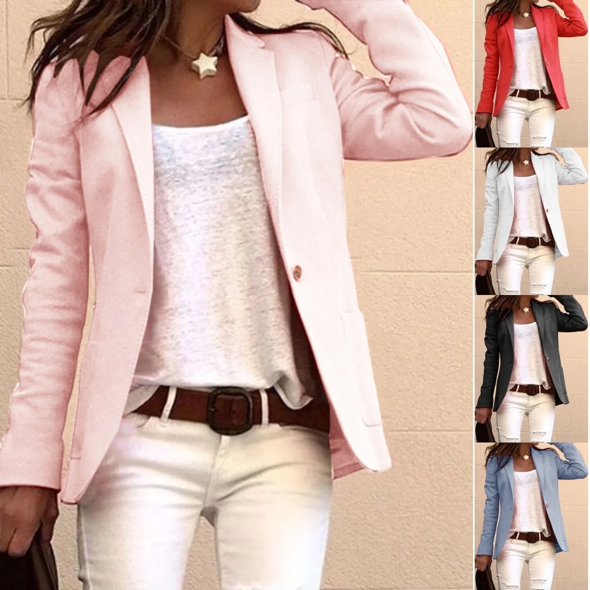 Fashion Thin Long Sleeve Cardigan Casual Women Suit Jacket Top Autumn Women Professional Wear Korean Version of The Suit Jacket
Fashion Thin Long Sleeve Cardigan Casual Women Suit Jacket Top Autumn Women Professional Wear Korean Version of The Suit Jacket