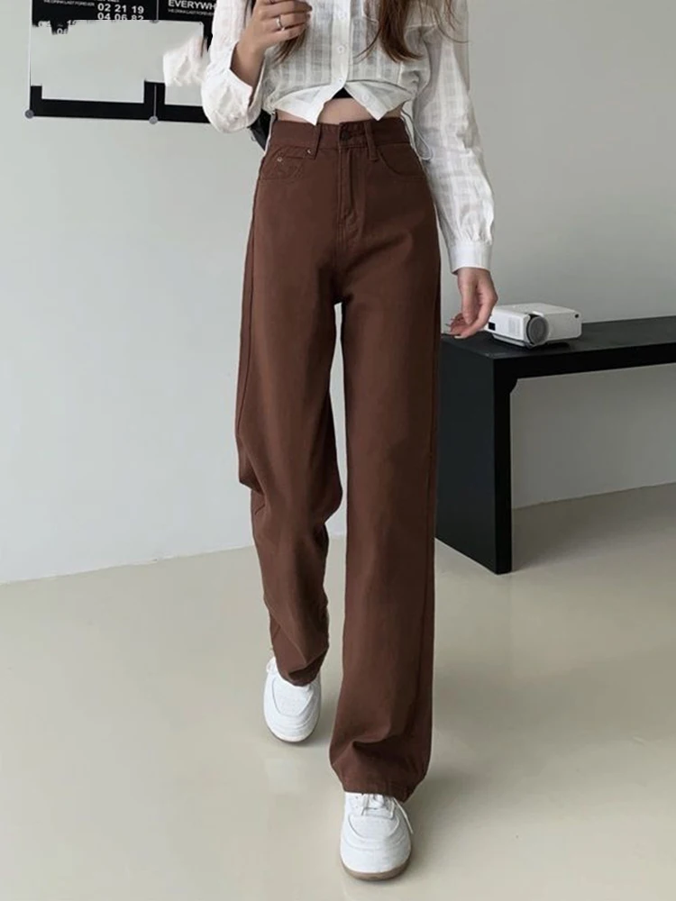 2023 New Retro Brown High Waisted Jeans for Women Straight Wide Leg Denim Y2k Pants Y2K Streetwear Trouser Mom Jean Full Length
2023 New Retro Brown High Waisted Jeans for Women Straight Wide Leg Denim Y2k Pants Y2K Streetwear Trouser Mom Jean Full Length