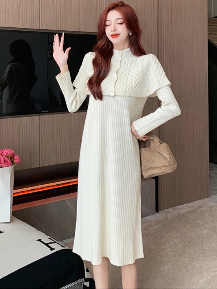 2022 New Autumn Winter Women Retro Dresses Korean 2 Pieces Knitting Vestidos Fashion Slim A-Line Party Casual Office Dress
2022 New Autumn Winter Women Retro Dresses Korean 2 Pieces Knitting Vestidos Fashion Slim A-Line Party Casual Office Dress