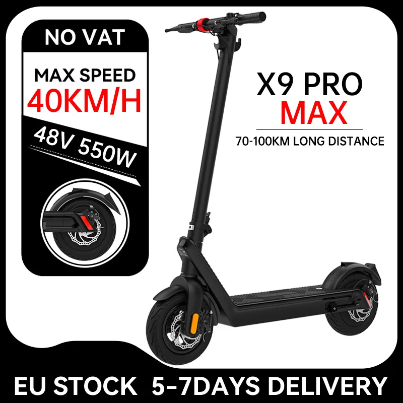 X9 Max Adult Electric Scooter 48V 550W Foldable Smart E Scooter 100KM Long Distance 10inch Waterproof Skateboards US EU Stock
X9 Max Adult Electric Scooter 48V 550W Foldable Smart E Scooter 100KM Long Distance 10inch Waterproof Skateboards US EU Stock