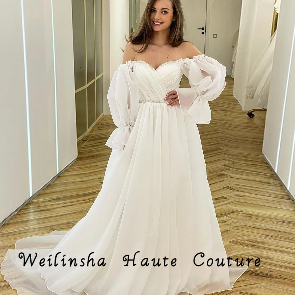 Weilinsha Gorgeous Sweetheart Wedding Dresses with Chiffon Ivory Pleat Boho Bridal Gowns Belt Women Dress 2022 Robe De Mariée
Weilinsha Gorgeous Sweetheart Wedding Dresses with Chiffon Ivory Pleat Boho Bridal Gowns Belt Women Dress 2022 Robe De Mariée