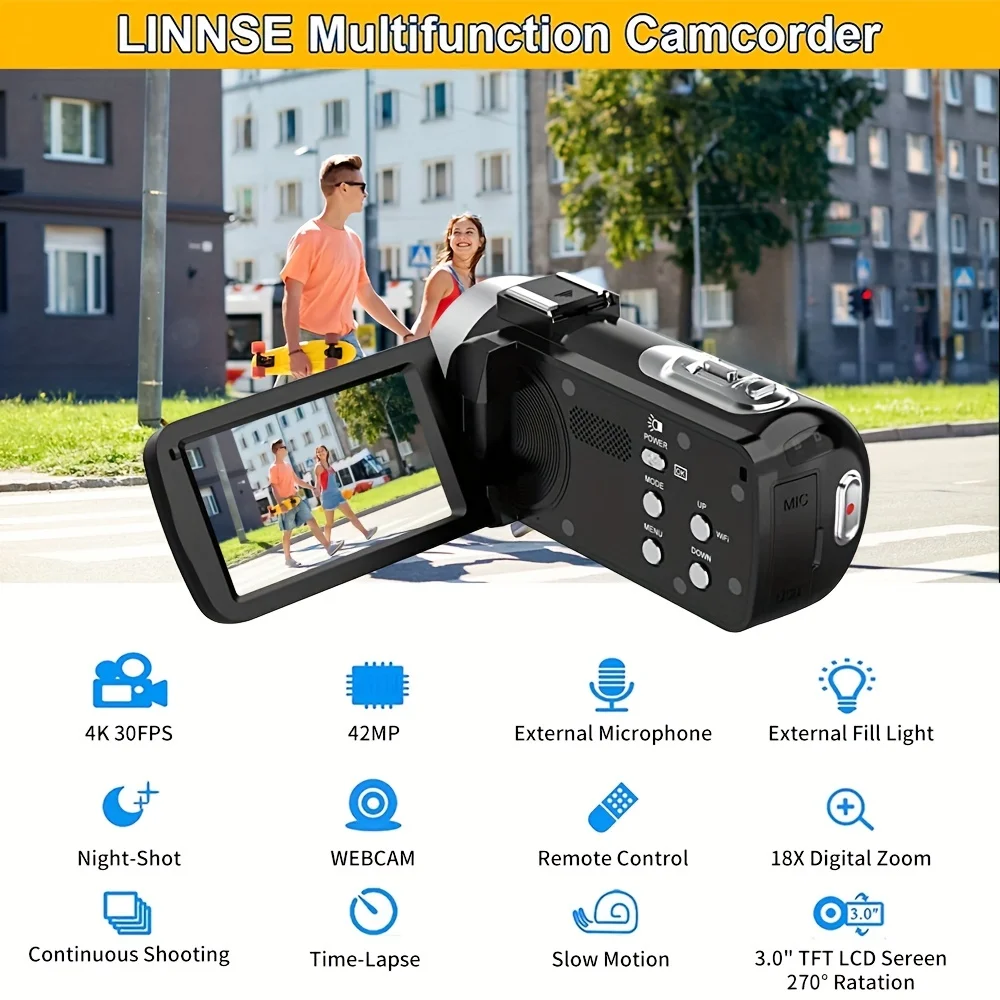 4K30FPS HD Camera 48 Million Pixel Photography Video In One Digital Camera, With Rotatable 3' Display Support HDMI Anti-shake
4K30FPS HD Camera 48 Million Pixel Photography Video In One Digital Camera, With Rotatable 3' Display Support HDMI Anti-shake