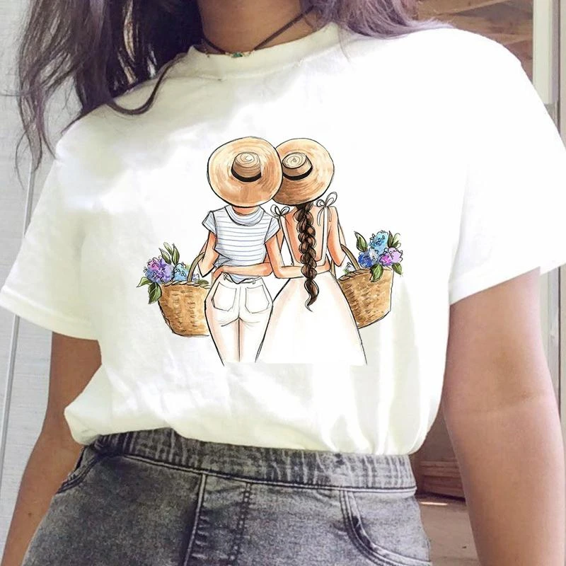 Women Tee Graphic Sweet 90s Trend Friends Love Sister Lady Top T Shirt Female Cartoon Friendship T-shirt Short Sleeve Clothing
Women Tee Graphic Sweet 90s Trend Friends Love Sister Lady Top T Shirt Female Cartoon Friendship T-shirt Short Sleeve Clothing