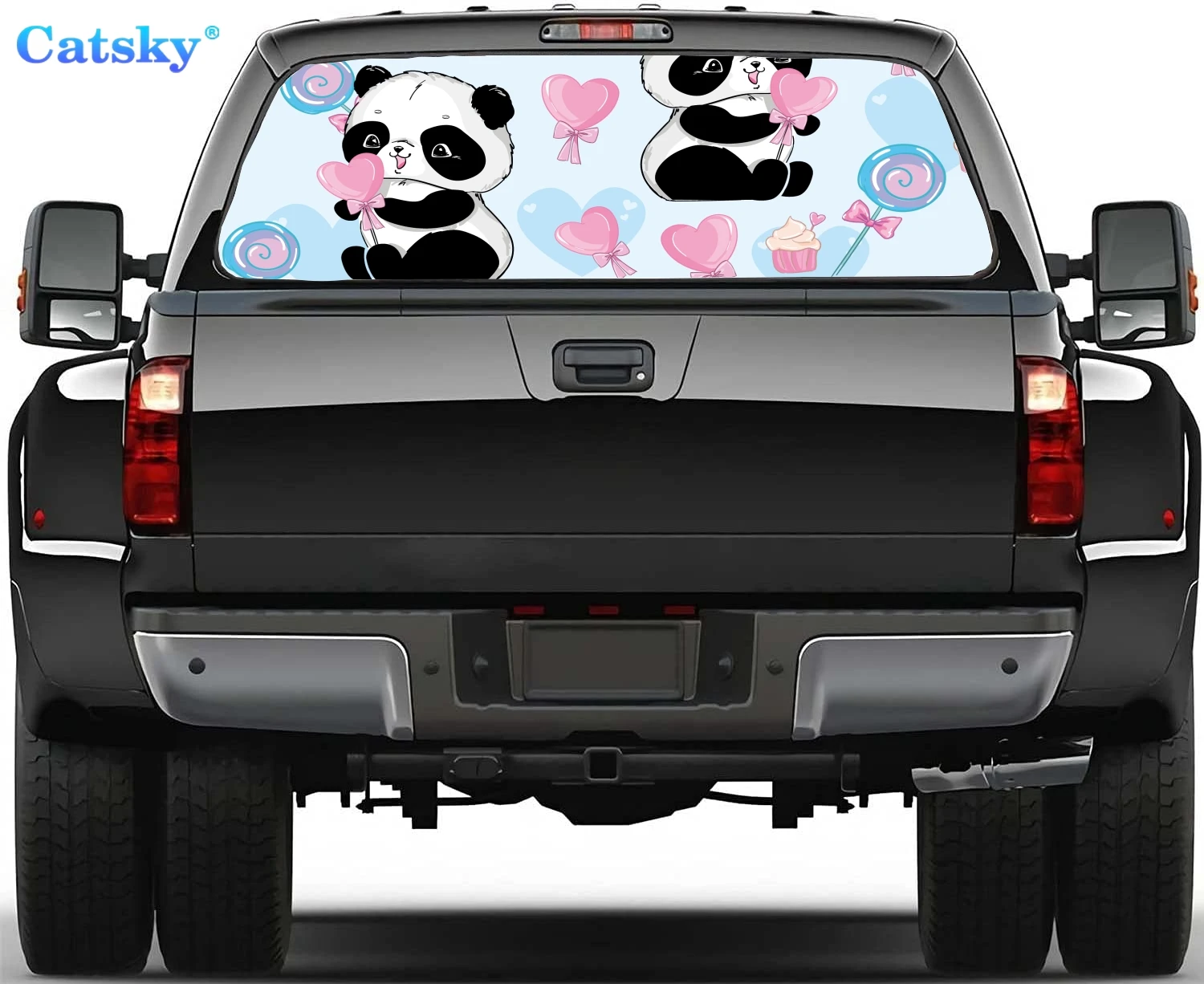 

Panda, panda animal,Car Rear Window Sticker Decoration,Perforated Window Film Decals for Truck Back Windshield,Decor for Car,