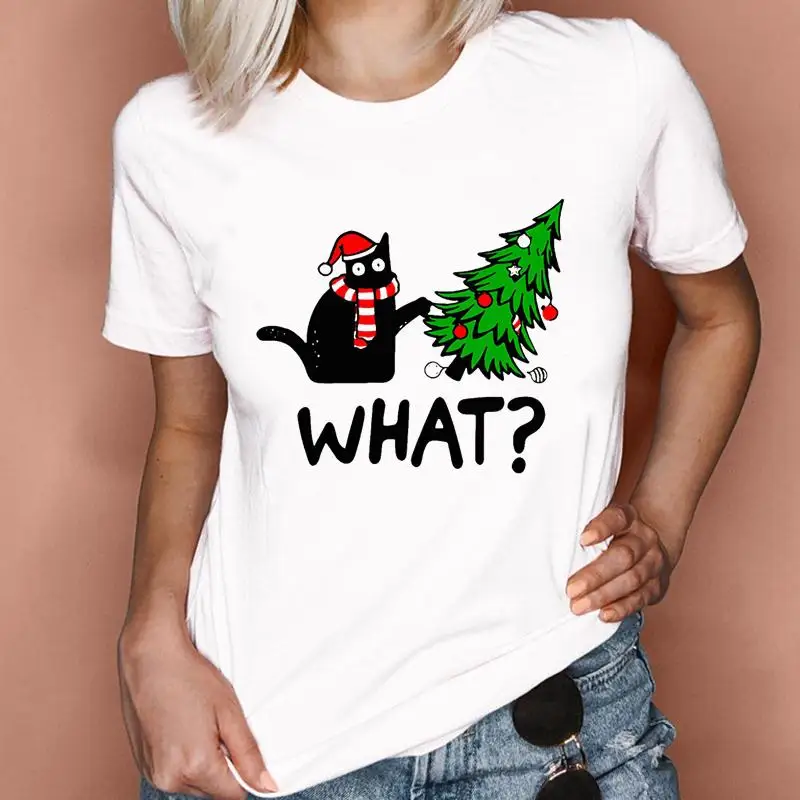 New Year Merry Christmas Cat Funny Cute Women Festival Cartoon Print Clothes Tee Female Tshirt Graphic Holiday Tops T-Shirt
New Year Merry Christmas Cat Funny Cute Women Festival Cartoon Print Clothes Tee Female Tshirt Graphic Holiday Tops T-Shirt
