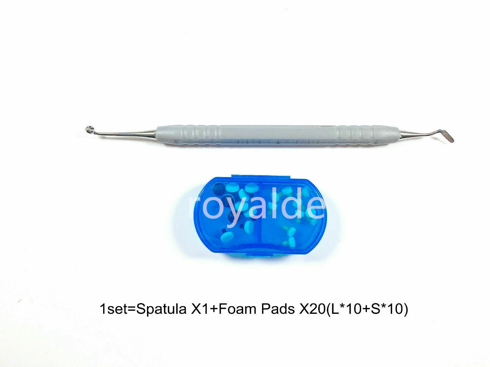 1Set Dental Veneer Molding Tools Grey Resin Handle Spatula With Foam Pads L/S
1Set Dental Veneer Molding Tools Grey Resin Handle Spatula With Foam Pads L/S