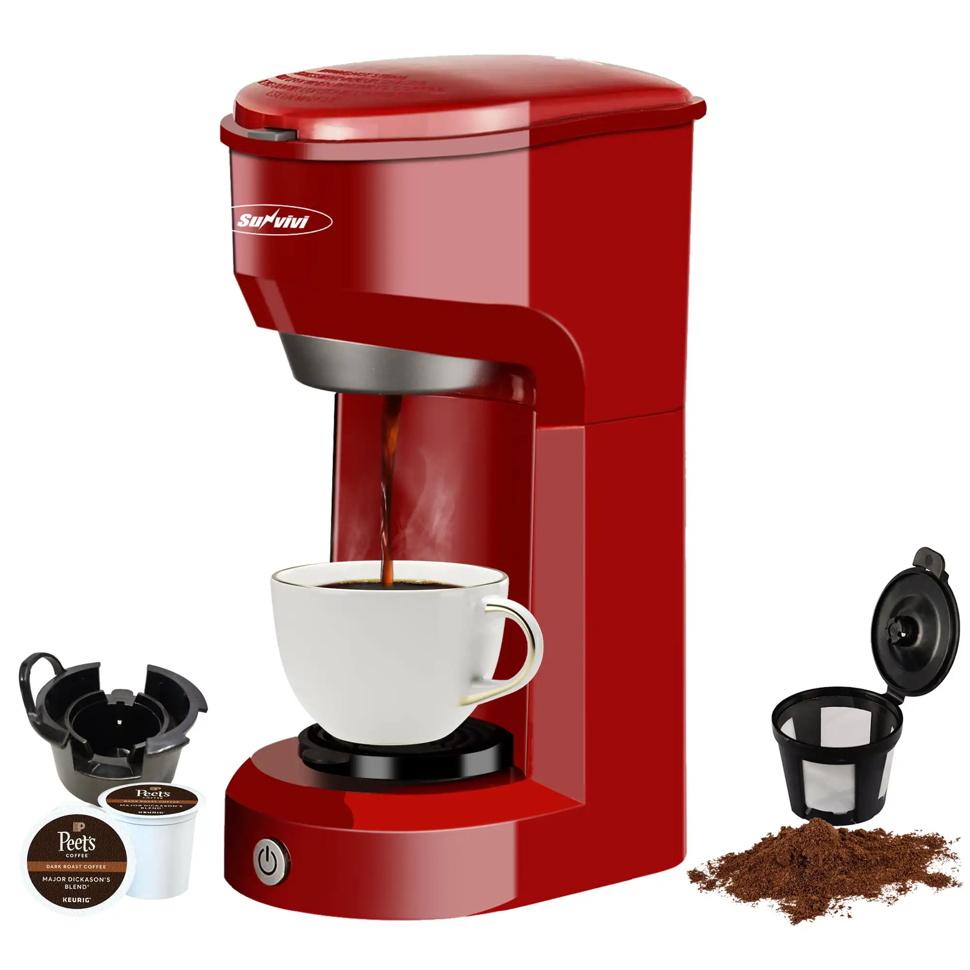 Single Serve Coffee Maker Brewer for Single Cup, K-Cup Coffeemaker with Permanent Filter, 6oz to 14oz Mug, One-Touch Control But
Single Serve Coffee Maker Brewer for Single Cup, K-Cup Coffeemaker with Permanent Filter, 6oz to 14oz Mug, One-Touch Control But