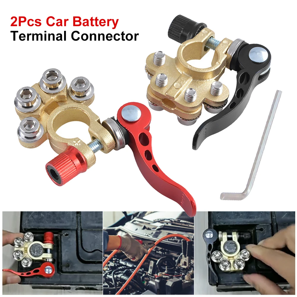 2Pcs Car Battery Terminal Connector 4 Way Quick Release Disconnect Battery Terminal Clamp For Battery Posts Cars Vans Yachts
2Pcs Car Battery Terminal Connector 4 Way Quick Release Disconnect Battery Terminal Clamp For Battery Posts Cars Vans Yachts