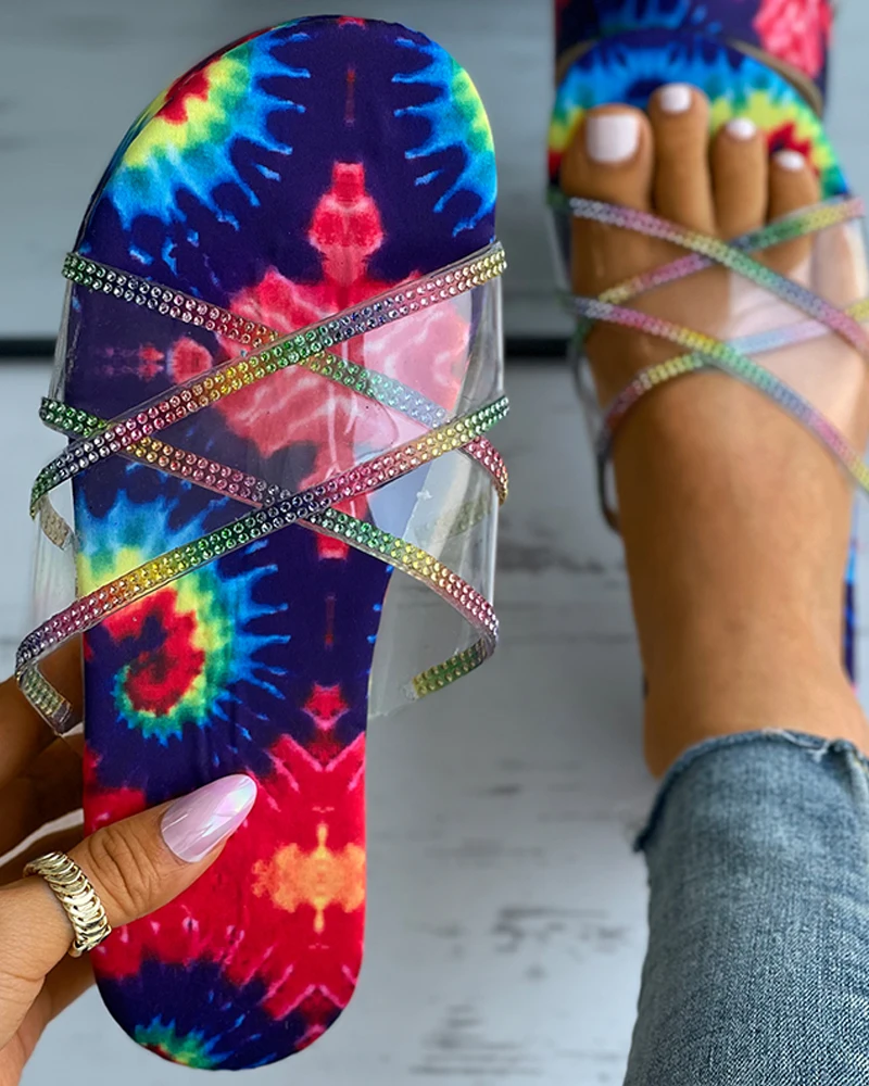 Women Fashion Shoes Daily Wear Casual Open Toe Tie Dye Print Clear Perspex Rhinestone Flatform Slippers Sandals
Women Fashion Shoes Daily Wear Casual Open Toe Tie Dye Print Clear Perspex Rhinestone Flatform Slippers Sandals