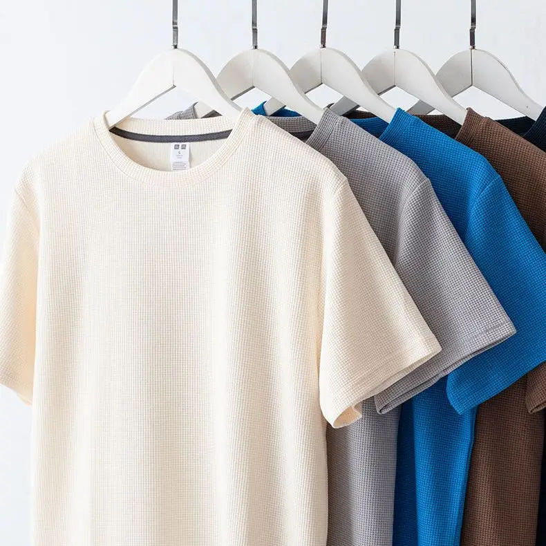 2023 Summer Fashion Solid Casual Loose Tess T-Shirts Men'S Top Simple Breathable Waffle Pullover Short Sleeve Sport Cool Boys
2023 Summer Fashion Solid Casual Loose Tess T-Shirts Men'S Top Simple Breathable Waffle Pullover Short Sleeve Sport Cool Boys