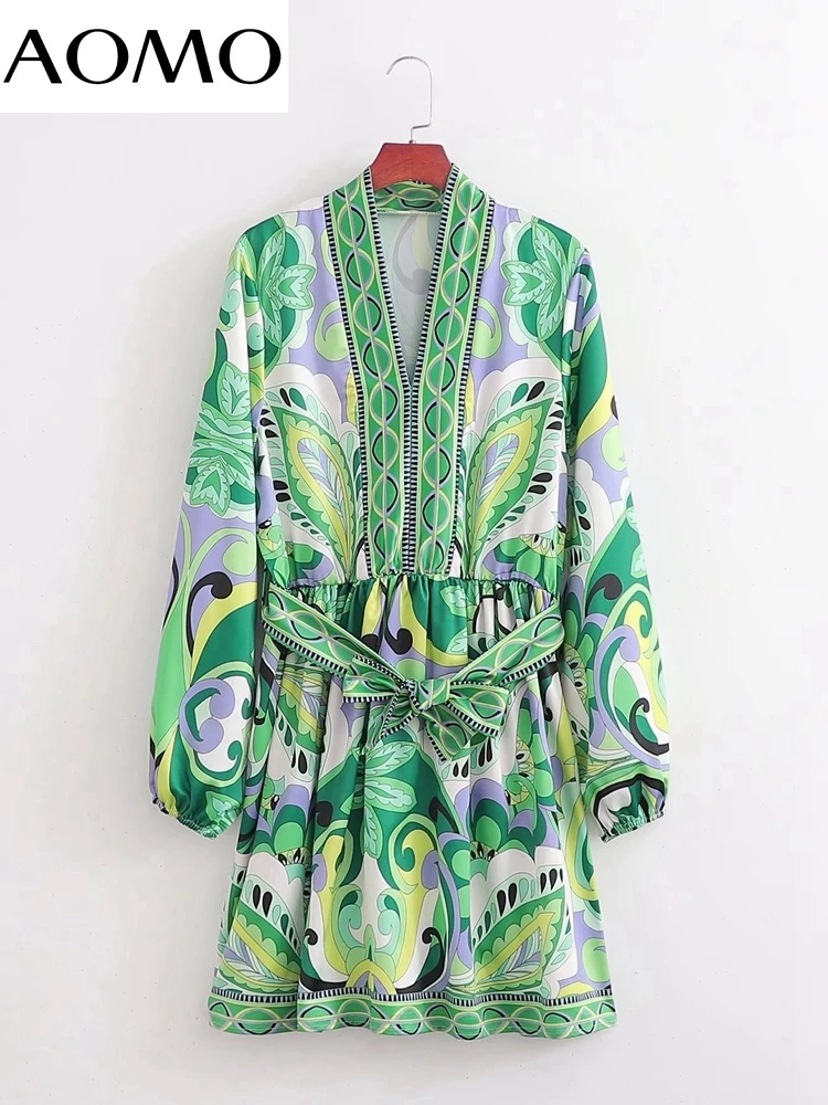 AOMO 2022 Fashion Women Green Flowers Print Shirt Dress with Slash Vintage Long Sleeve Ladies Mini Dress 1D421A
AOMO 2022 Fashion Women Green Flowers Print Shirt Dress with Slash Vintage Long Sleeve Ladies Mini Dress 1D421A