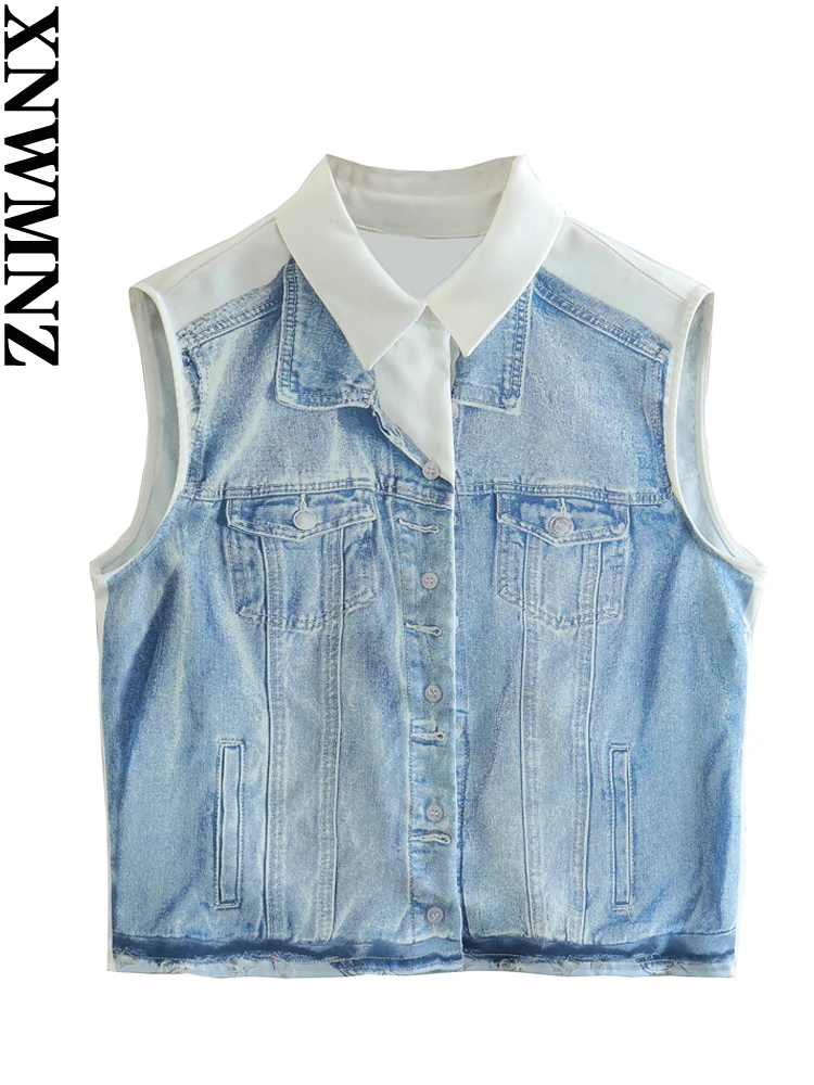 XNWMNZ 2023 Women fashion satin denim printed sleeveless shirt or elastic high-waisted Bermuda shorts female two-piece set
XNWMNZ 2023 Women fashion satin denim printed sleeveless shirt or elastic high-waisted Bermuda shorts female two-piece set