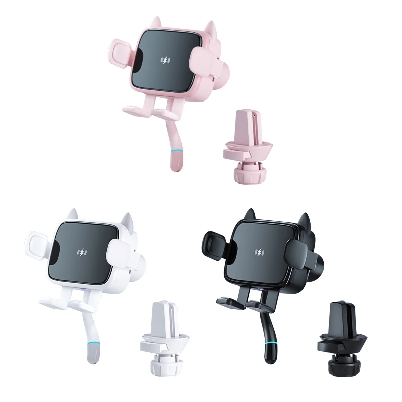 Cute Car Wireless Charger Universal Air Vent Clamp Sturdy Bite Air Vent Tightly Infrared Phone Holder Cute 2022 New 
Cute Car Wireless Charger Universal Air Vent Clamp Sturdy Bite Air Vent Tightly Infrared Phone Holder Cute 2022 New