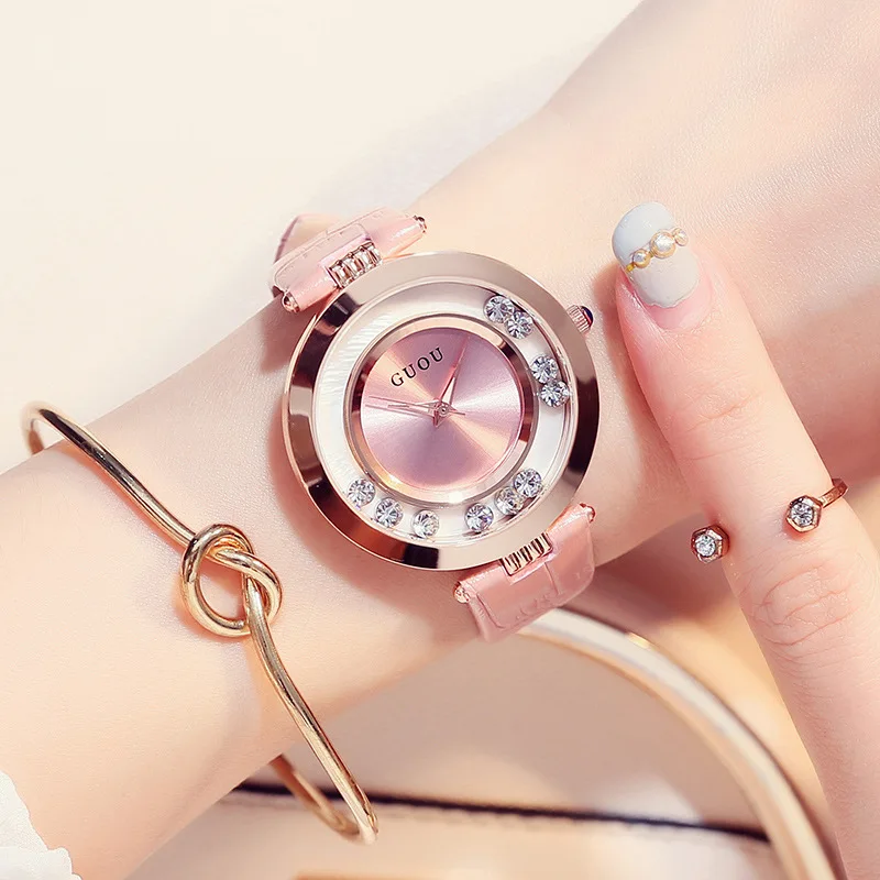 Fashion Small Round Quartz Rhinestone Dial Casual Wrist Watches Leather Strap Fashionable Clock Waterproof Wristwatch for Women
Fashion Small Round Quartz Rhinestone Dial Casual Wrist Watches Leather Strap Fashionable Clock Waterproof Wristwatch for Women
