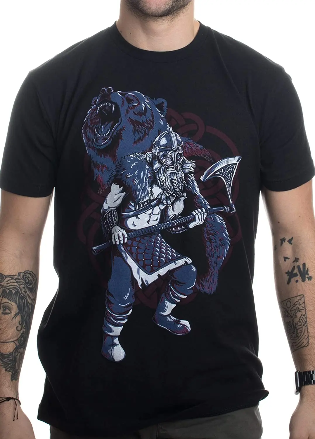 

Мужские повседневные футболки Vi king Berserker, медведь дух вальгалла, Скандинавская мифология, скандинавский воин, 100% хлопок, Свободный Топ, размер S-3XL