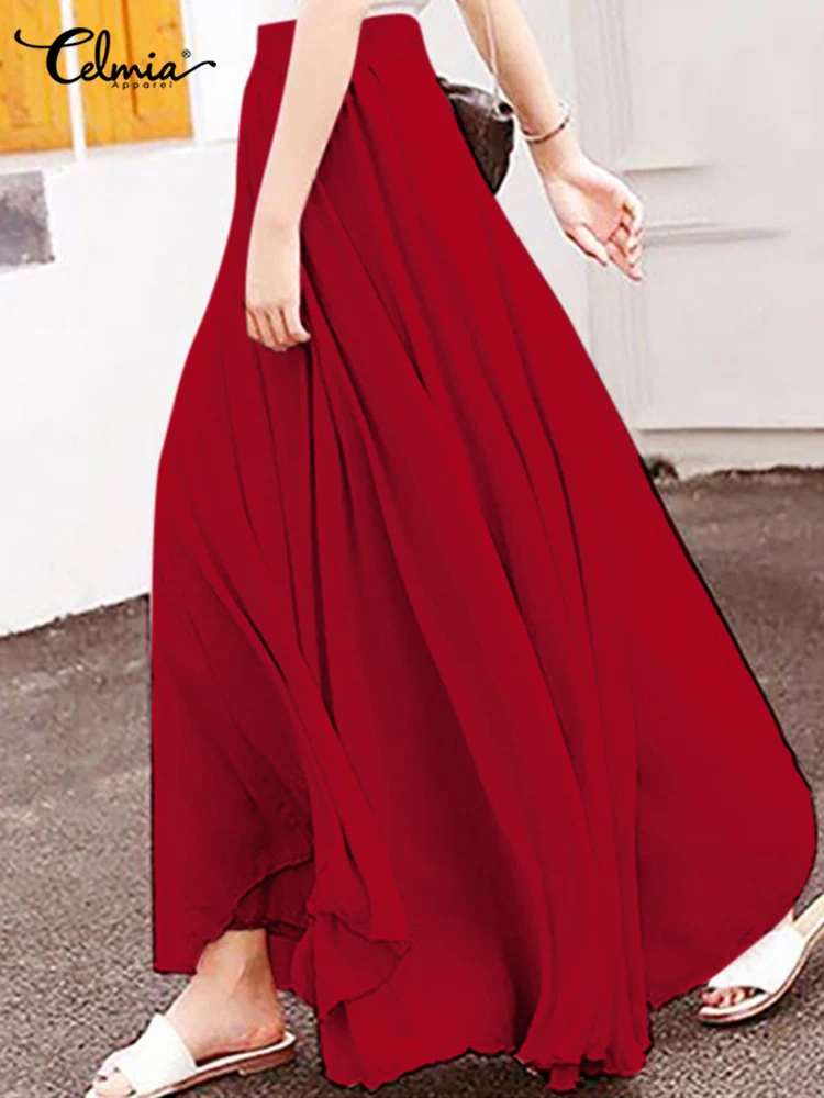 Celmia Lady Casual Swing Skirt Women High Elastic Waist Skirt Elegant Solid Color Maxi Jupe 2022 Fashion Summer All-match Faldas
Celmia Lady Casual Swing Skirt Women High Elastic Waist Skirt Elegant Solid Color Maxi Jupe 2022 Fashion Summer All-match Faldas