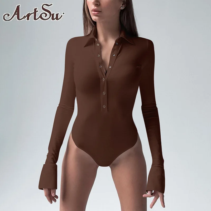 Autumn Women Sexy Bodysuit Long Sleeve Tees Button Polo Collar Skinny Bodysuits Ladies 2023 New In Fashion Streetwear Slim Tops
Autumn Women Sexy Bodysuit Long Sleeve Tees Button Polo Collar Skinny Bodysuits Ladies 2023 New In Fashion Streetwear Slim Tops