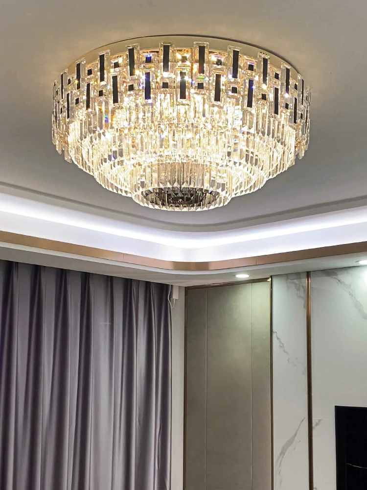 Modern minimalist crystal ceiling lamp luxury atmosphere household LED crystal lamp round living room bedroom lamp
Modern minimalist crystal ceiling lamp luxury atmosphere household LED crystal lamp round living room bedroom lamp
