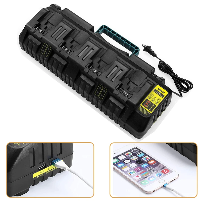 Зарядное устройство для литиевых аккумуляторов Dewalt 14,4 в 18 в 20 в, DCB104 DCB102, литий-ионный аккумулятор DCB118 DCB1418 DCB140 DCB183 DCB200, USB-выход 5 В
Зарядное устройство для литиевых аккумуляторов Dewalt 14,4 в 18 в 20 в, DCB104 DCB102, литий-ионный аккумулятор DCB118 DCB1418 DCB140 DCB183 DCB200, USB-выход 5 В