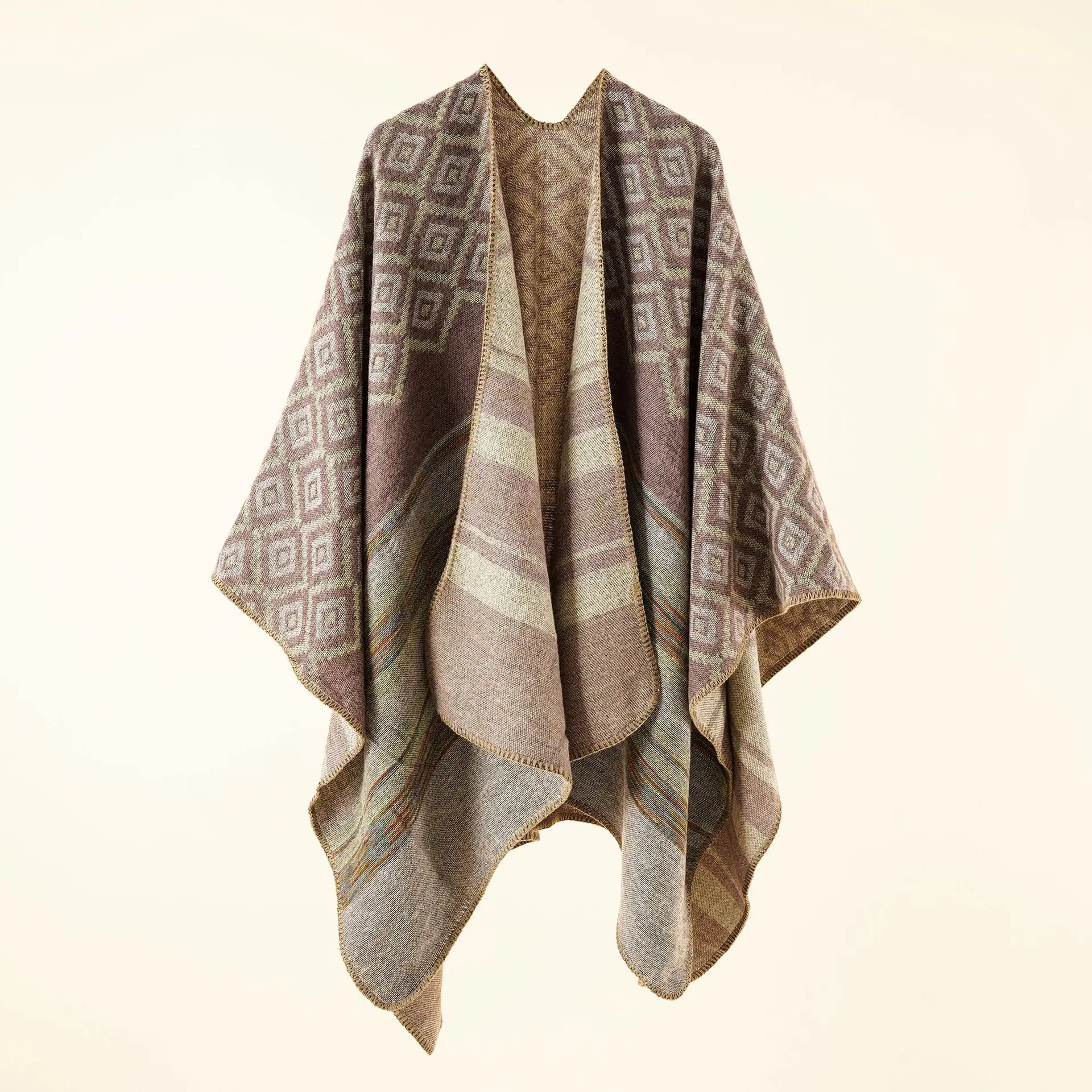 2022 Autumn Winter New Geometric Stripe Pattern Imitation Cashmere Warm Casual Women Shawl Poncho Capes Lady Coat Khaki
2022 Autumn Winter New Geometric Stripe Pattern Imitation Cashmere Warm Casual Women Shawl Poncho Capes Lady Coat Khaki
