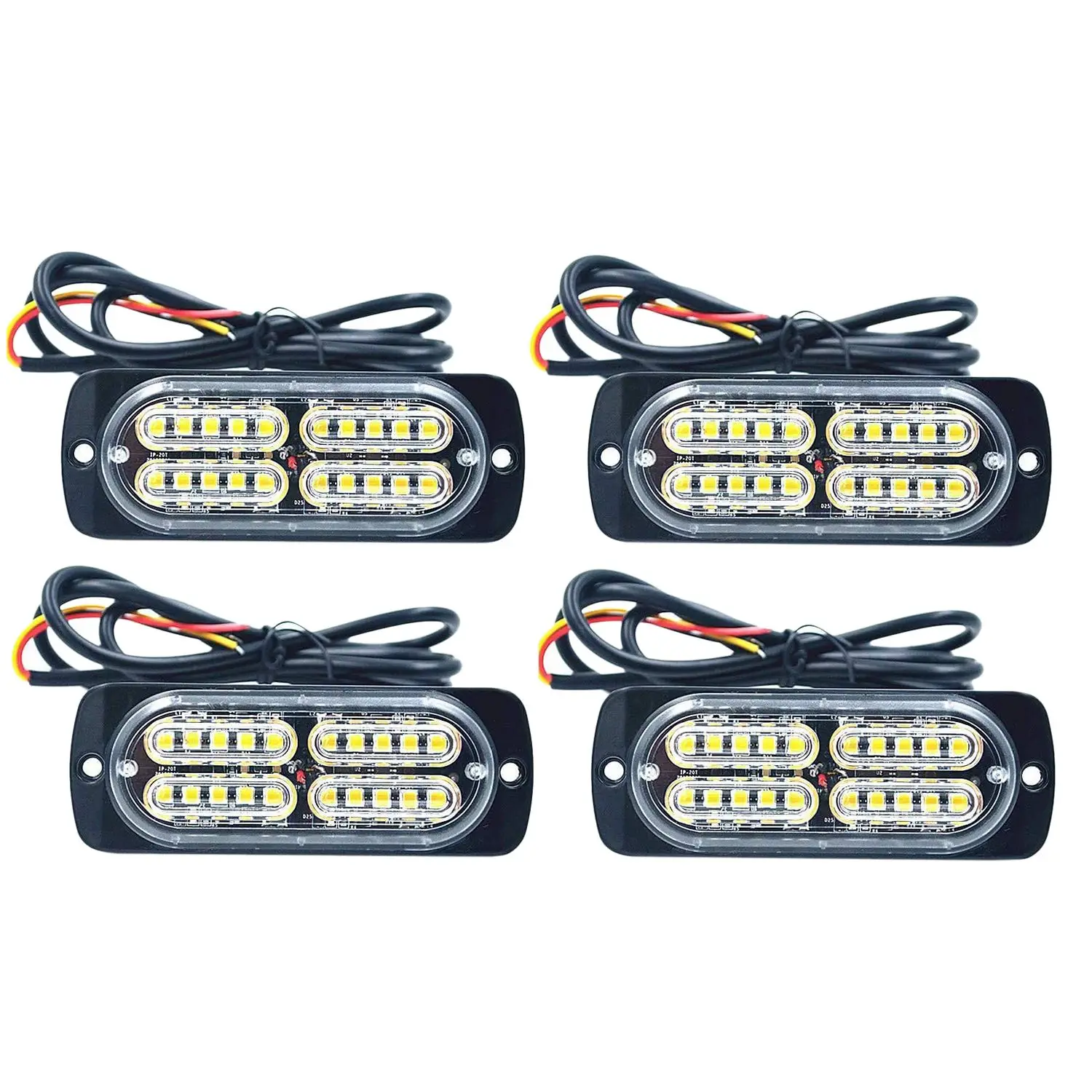 4PCS 12-24V 20-LED Warning Caution Hazard Construction Waterproof Yellow Strobe Light Bar with for Car Truck SUV
4PCS 12-24V 20-LED Warning Caution Hazard Construction Waterproof Yellow Strobe Light Bar with for Car Truck SUV