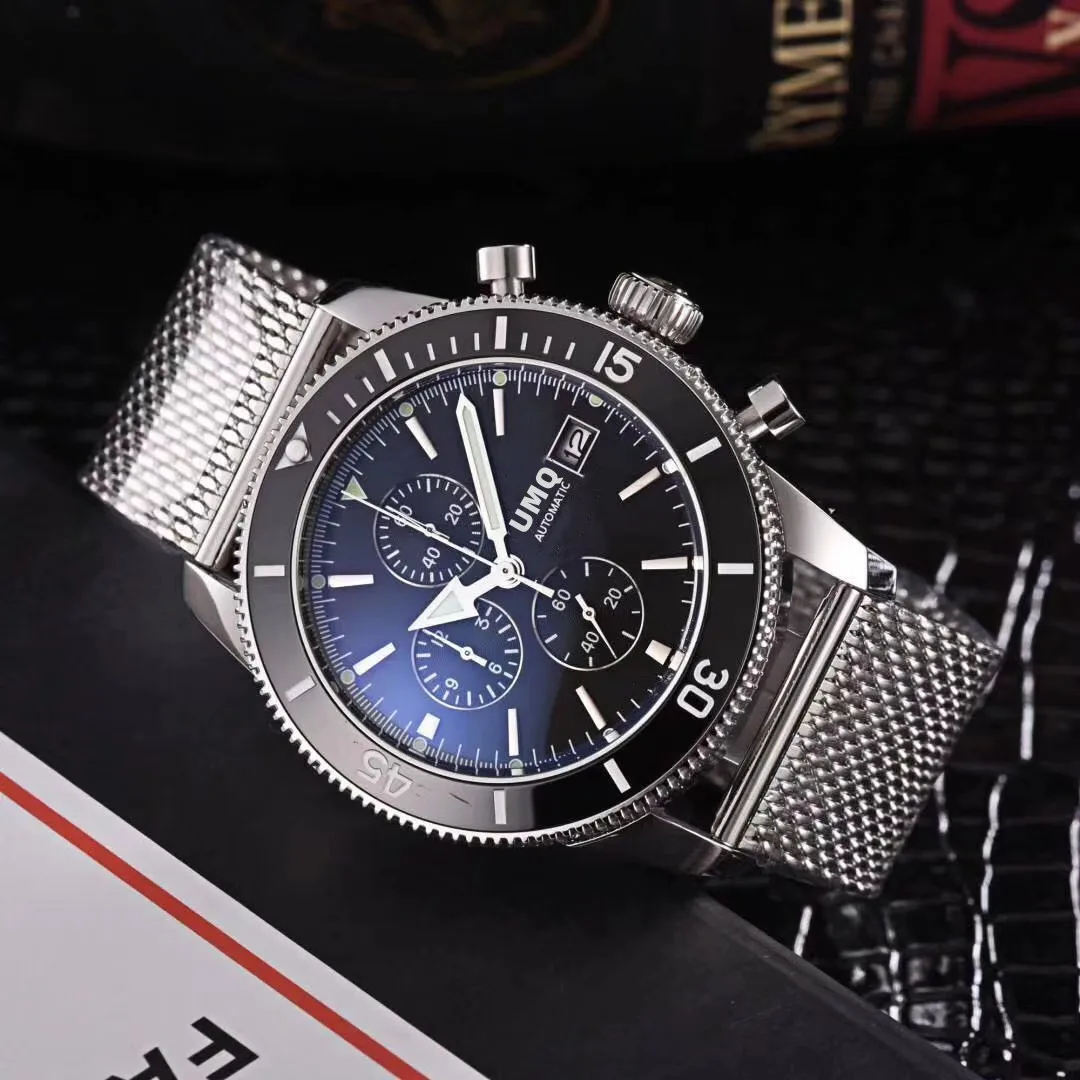 

Men's full-function chronograph watch quartz watch ceramic bezel 316 fine steel bracelet with some functions aaa watch