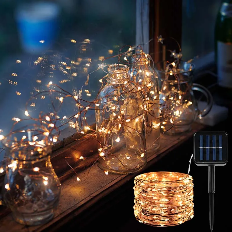 10M 100Leds Fairy Lights Copper Wire String DIY Outdoor Garland Solar Power Lamp Wedding Birthday Party Garden Decoration Luces
10M 100Leds Fairy Lights Copper Wire String DIY Outdoor Garland Solar Power Lamp Wedding Birthday Party Garden Decoration Luces