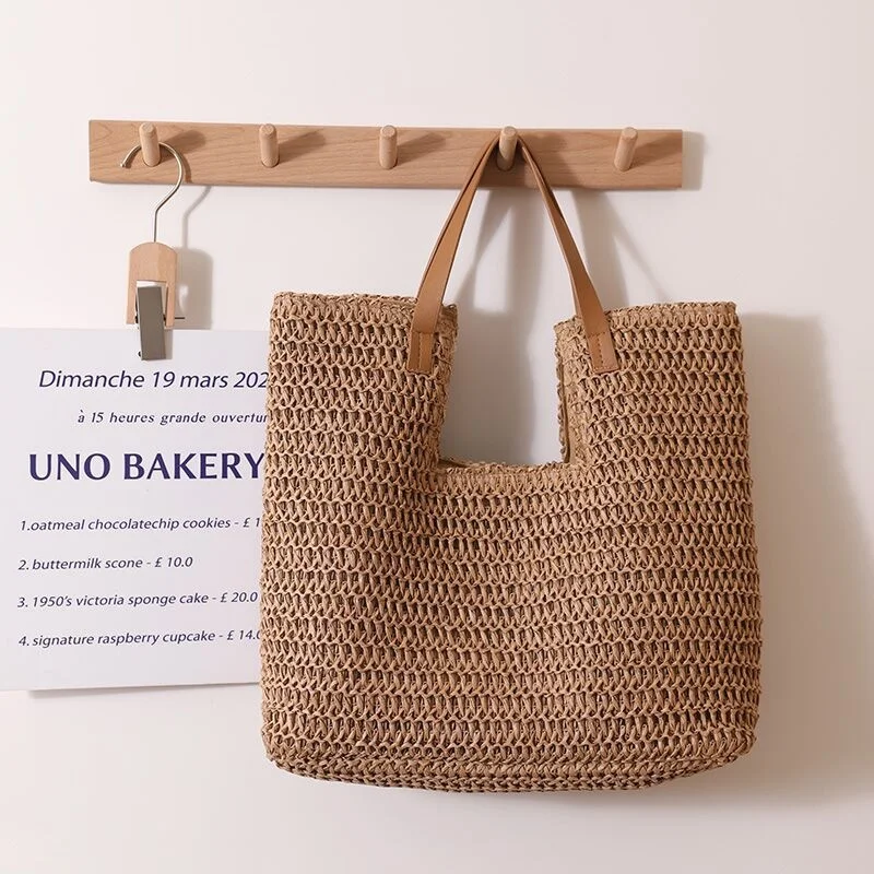 Fashion Shoulder Straw Weave Bag Beach Vacation Women Handbag Simple And Large Capacity Portable Straw Woven Bag handbags
Fashion Shoulder Straw Weave Bag Beach Vacation Women Handbag Simple And Large Capacity Portable Straw Woven Bag handbags