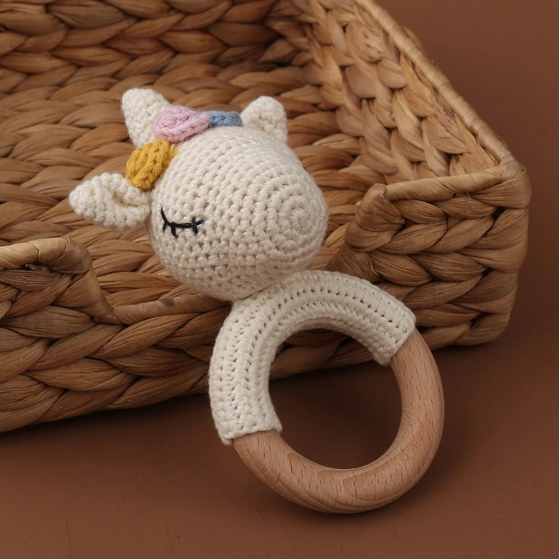 Baby Rattle DIY Crochet Animal Teether Teething Educational Toy Wooden Ring Newborn Soother Molar
Baby Rattle DIY Crochet Animal Teether Teething Educational Toy Wooden Ring Newborn Soother Molar