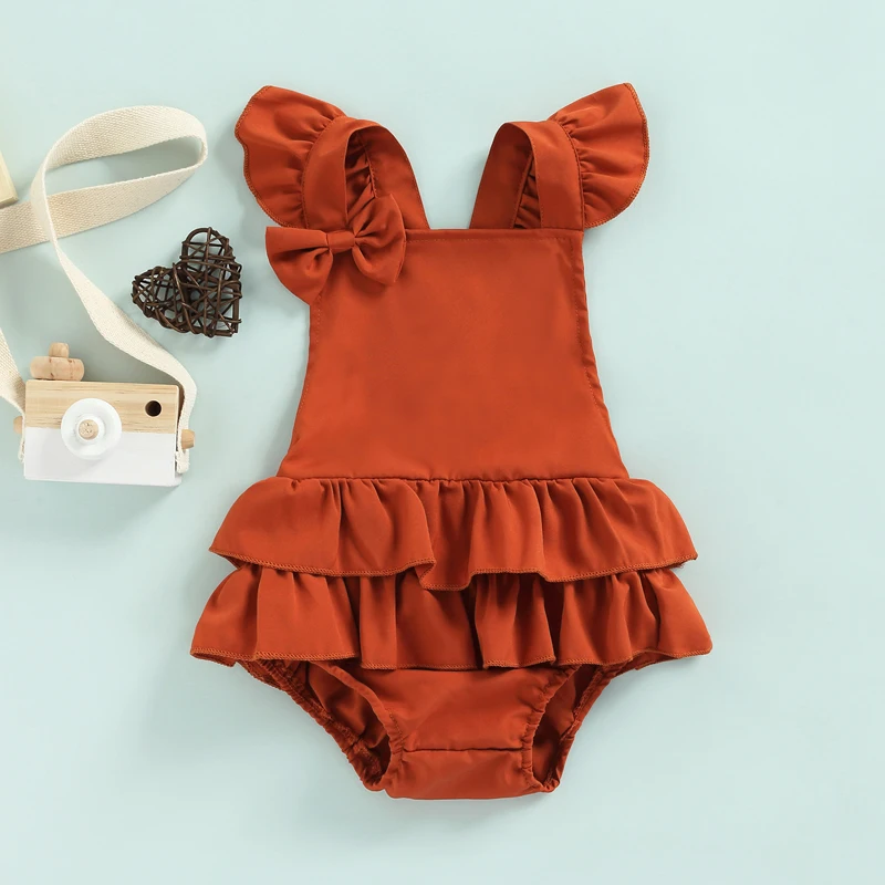 Newborn Sleeveless Ruffle Bodysuit, Toddler Backless Solid Color Square Collar Romper with Bow
Newborn Sleeveless Ruffle Bodysuit, Toddler Backless Solid Color Square Collar Romper with Bow