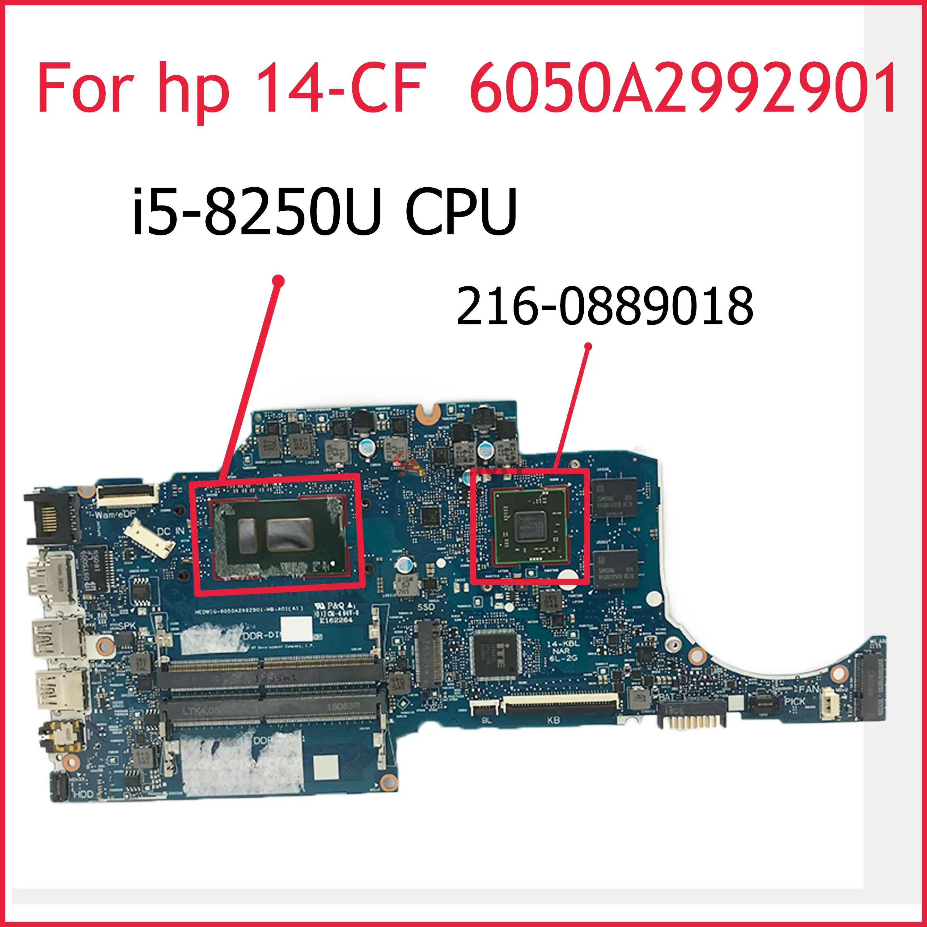 

L24454-601 For HP Laptop 14s-cf 14-CF TPN-I130 laptop Motherboard L24454-001 6050A2992901-MB-A02 W i5-8250U 530/2GB 100% tested