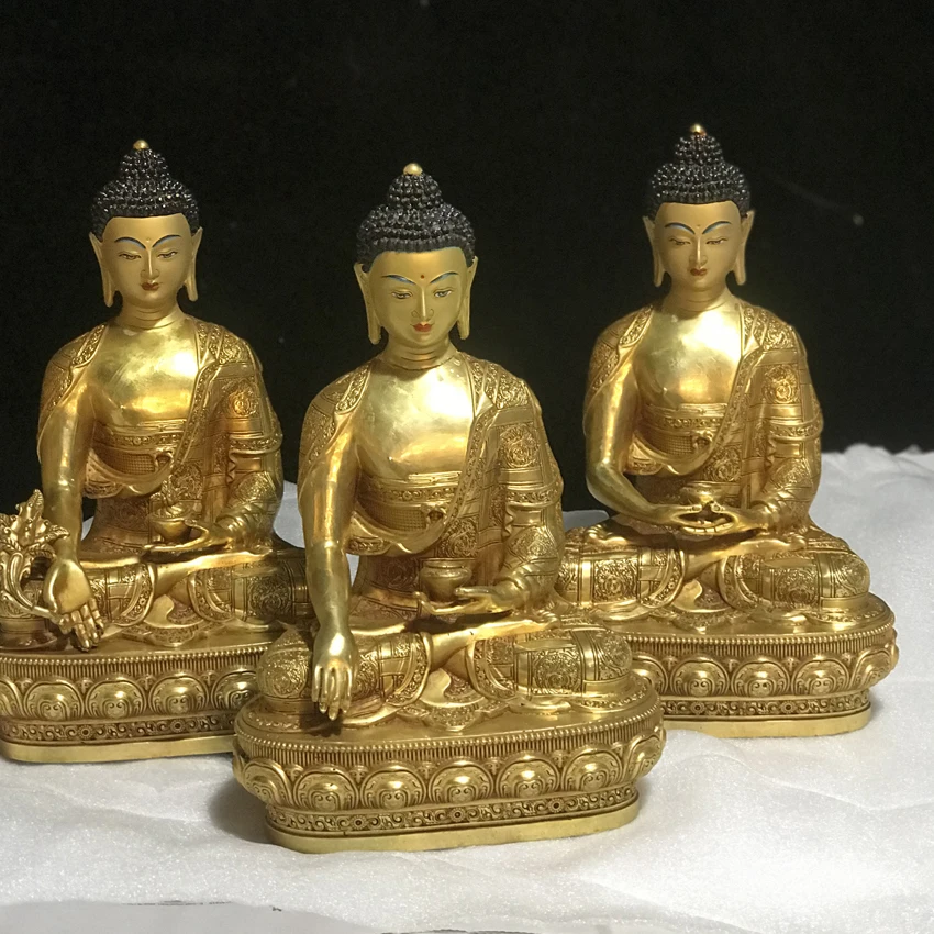 Buddhist Nepal Tibet Thailand copper gilding Shakyamuni Amitabha herbalist Buddha statue Worship Family protection Health safety
Buddhist Nepal Tibet Thailand copper gilding Shakyamuni Amitabha herbalist Buddha statue Worship Family protection Health safety