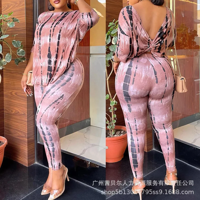 Женский костюм из двух предметов, топ с принтом тай-дай и открытой спиной, с круглым вырезом и длинными рукавами, повседневный костюм с брюками с высокой талией, осень 2023
Женский костюм из двух предметов, топ с принтом тай-дай и открытой спиной, с круглым вырезом и длинными рукавами, повседневный костюм с брюками с высокой талией, осень 2023