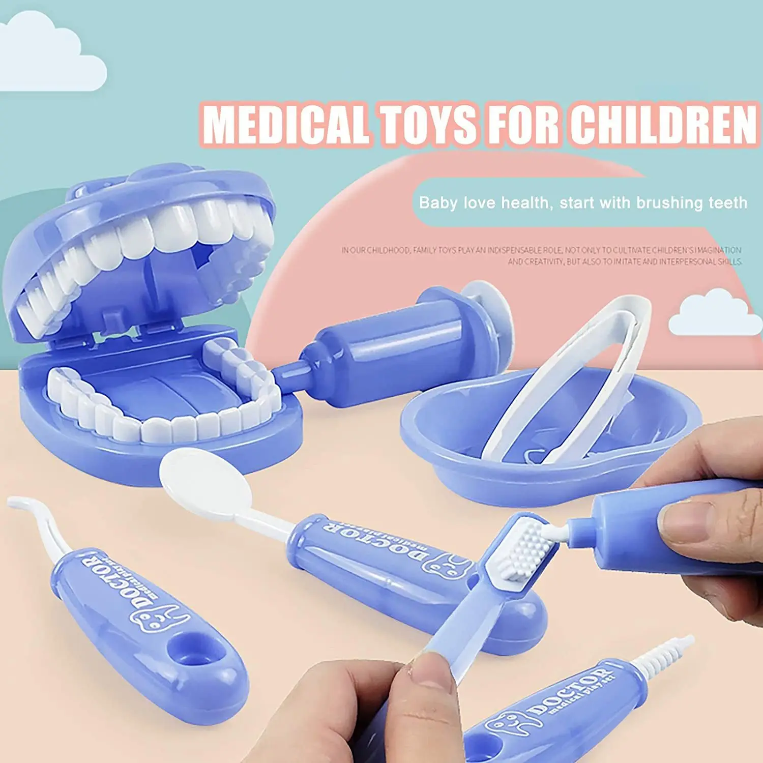 

1/9pcs Montessori Educational Toys for Children Early Learning Doctors Role Play Kids Intelligence Brushing Tooth Teaching Aids