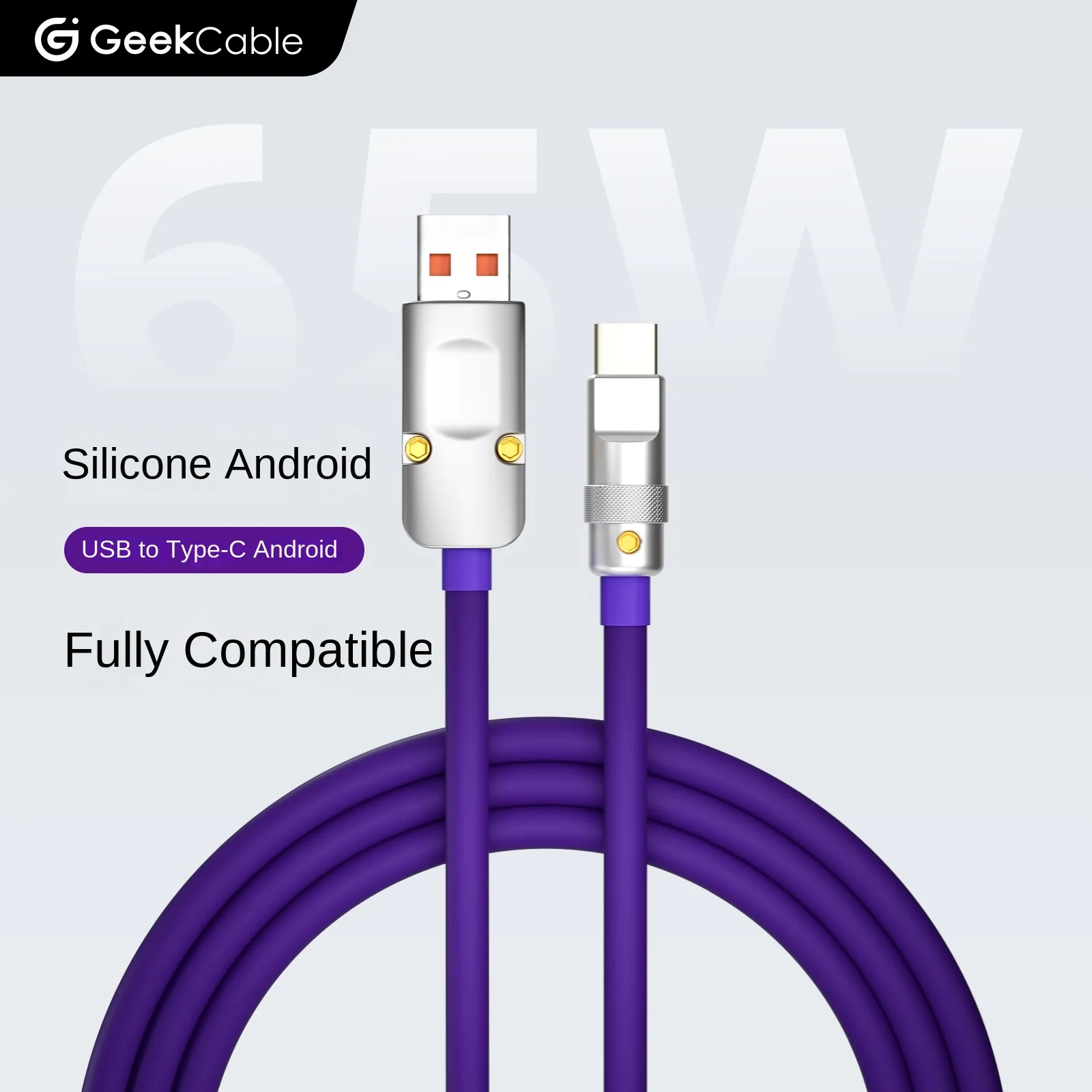GeekCable handmade Android phone 5A ultra-fast charging line Type-C supports Samsung and other 65w ultra-soft silicone
GeekCable handmade Android phone 5A ultra-fast charging line Type-C supports Samsung and other 65w ultra-soft silicone