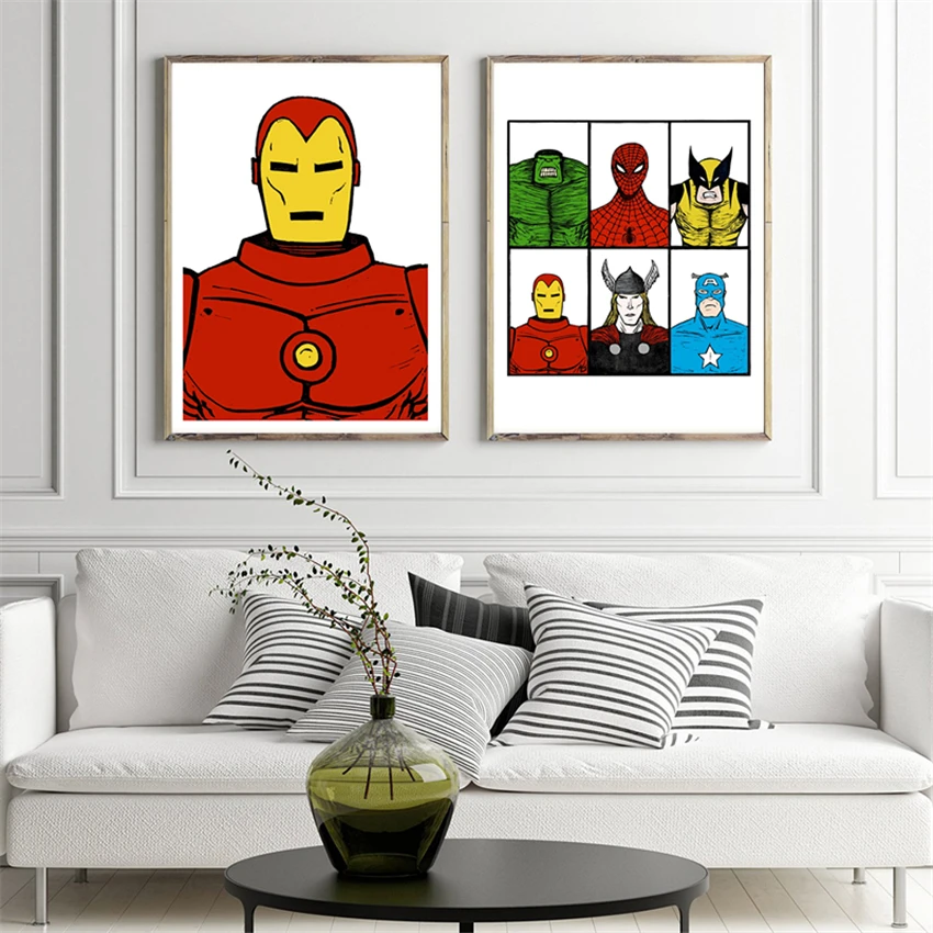 Marvel Avengers Cartoon Superhero posters Iron Man Wall Art Picture Birthday Gift Kids Room Bedroom Home Decor canvas painting
Marvel Avengers Cartoon Superhero posters Iron Man Wall Art Picture Birthday Gift Kids Room Bedroom Home Decor canvas painting