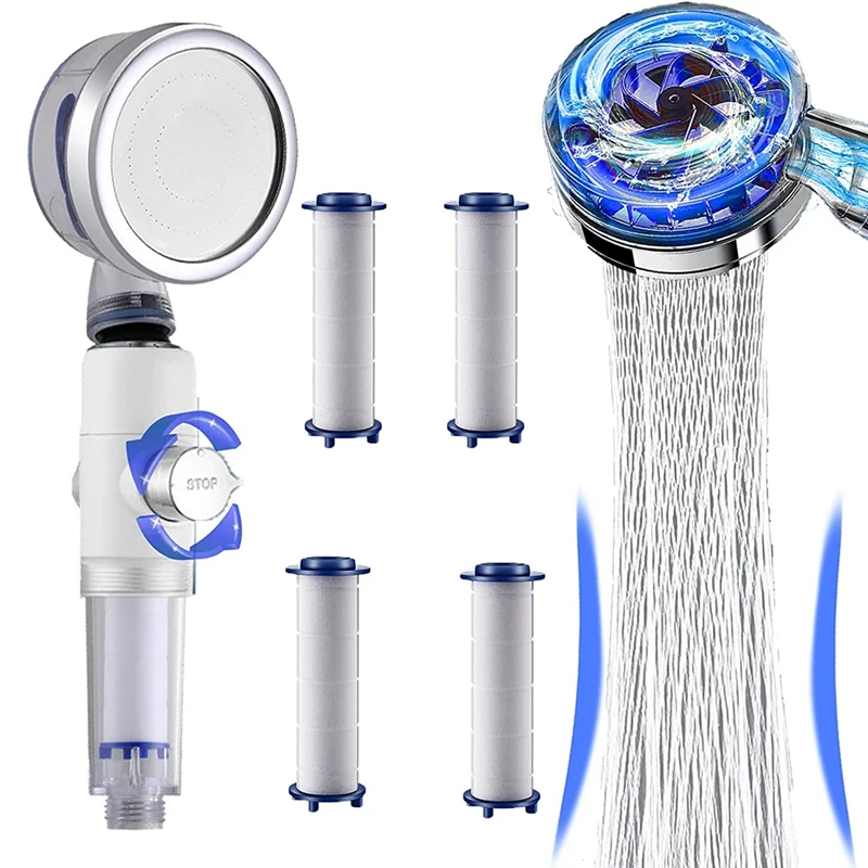 

Vortex Shower Head High Pressure With Filters,Handheld Turbo Spa Fan Power Hydro Jet Shower, 360 Degree Rotating