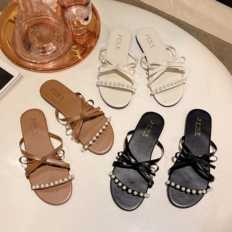 Female Shoes Ladies' Slippers String Bead Butterfly-Knot Luxury Slides Summer Clogs Woman 2022 Flat Soft Designer Beach Butterfl
Female Shoes Ladies' Slippers String Bead Butterfly-Knot Luxury Slides Summer Clogs Woman 2022 Flat Soft Designer Beach Butterfl