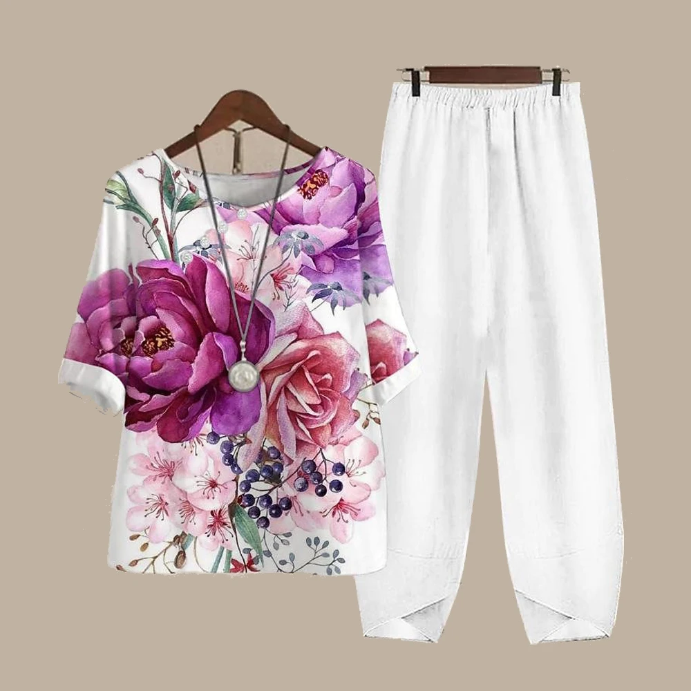 Floral Print Elements Traf 2023 Woman 2-Piece Short Sleeve Pant Set Breathable and Wiry Vintage Middle Age Button-Down T-Shirt
Floral Print Elements Traf 2023 Woman 2-Piece Short Sleeve Pant Set Breathable and Wiry Vintage Middle Age Button-Down T-Shirt