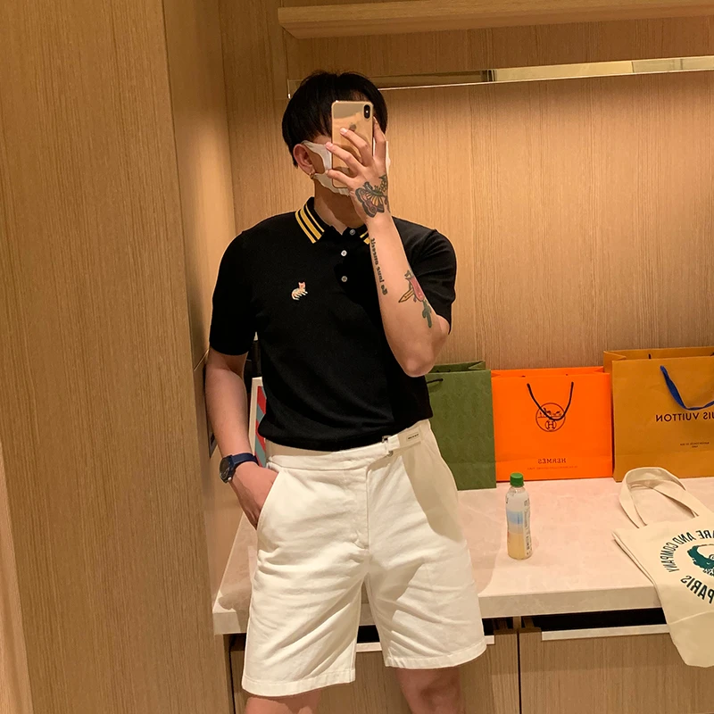 2022 Fashions Men Clothing New Summer Short Sleeve Turn Down Collar Tops Shirts Male Solid Color Casual Korean Polos Shirt L74
2022 Fashions Men Clothing New Summer Short Sleeve Turn Down Collar Tops Shirts Male Solid Color Casual Korean Polos Shirt L74