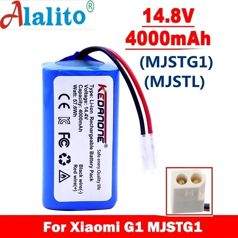 New 4S1P 14.4V 4000mAh Li-ion Battery Pack,For XIAOMI MIJIA Mi Robot Vacuum-Mop Essential G1 MJSTG1, SKV4136GL H18650CH R30 R35
New 4S1P 14.4V 4000mAh Li-ion Battery Pack,For XIAOMI MIJIA Mi Robot Vacuum-Mop Essential G1 MJSTG1, SKV4136GL H18650CH R30 R35
