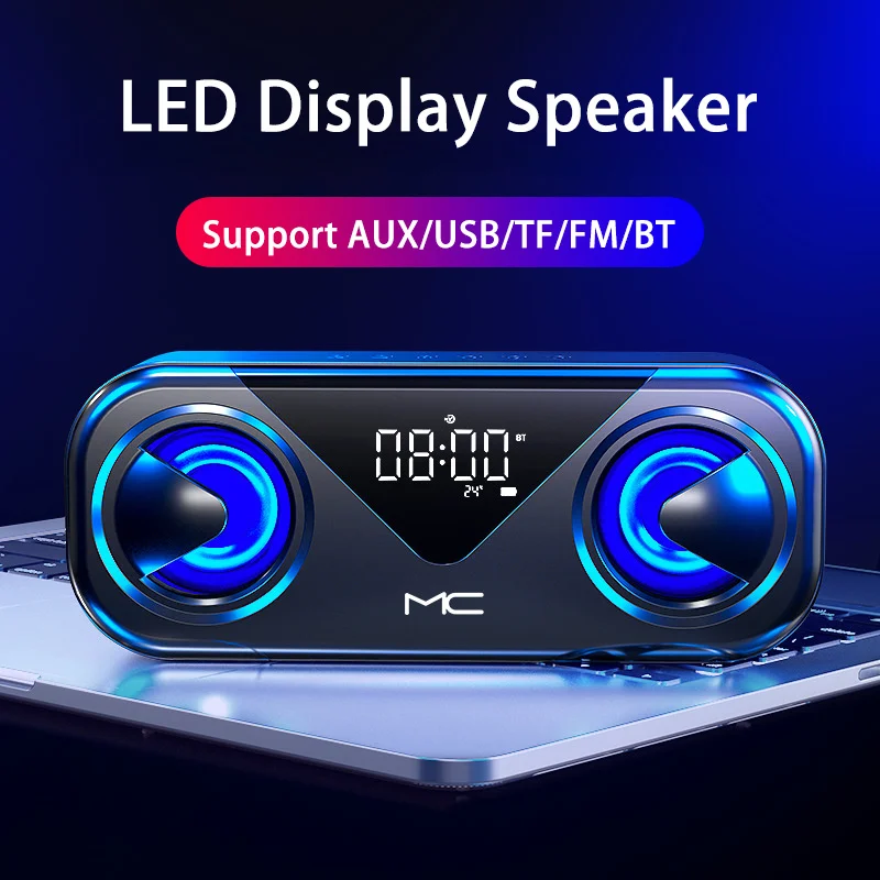 Enceinte portative bluetooth, haut-parleur, radio fm, double alarme, affichage LED, USB, AUX
Enceinte portative bluetooth, haut-parleur, radio fm, double alarme, affichage LED, USB, AUX