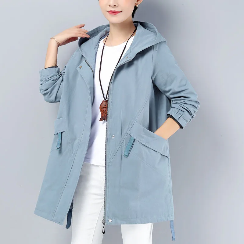 2022 New Autumn Women's Jacket Long Coat Loose Hooded Jacket Casual Female Windbreaker Basic Jackets Outwear 5XL
2022 New Autumn Women's Jacket Long Coat Loose Hooded Jacket Casual Female Windbreaker Basic Jackets Outwear 5XL