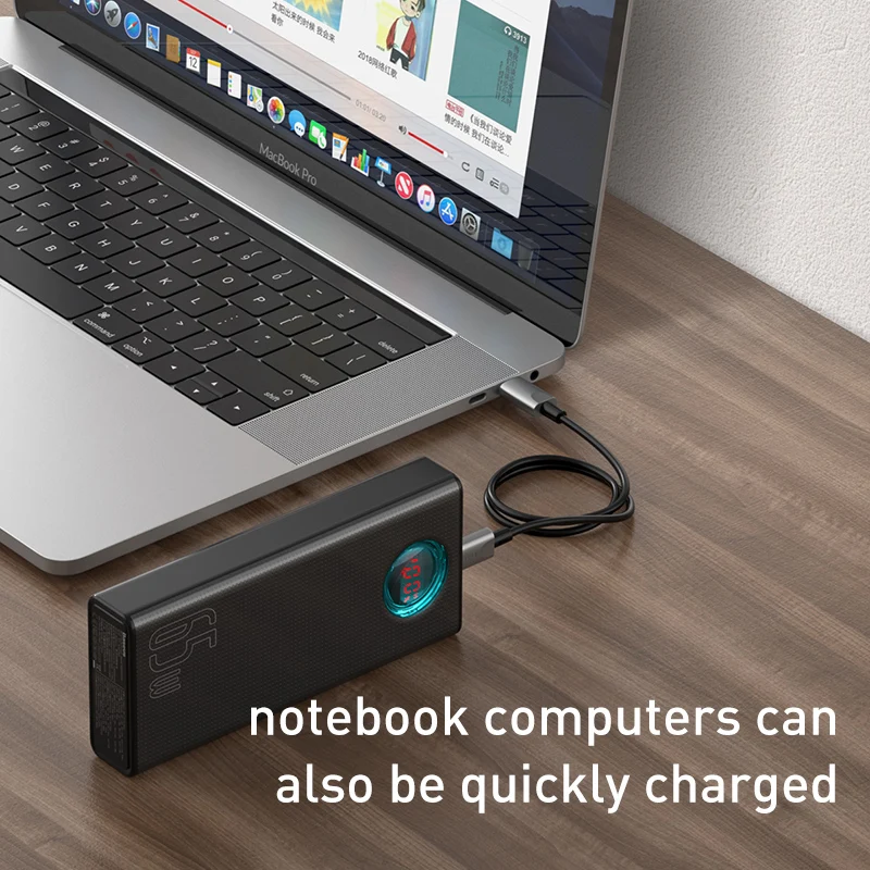 New 65W Power Bank 30000mAh 20000mAh Quick Charge PD 3.0 SCP AFC Powerbank For Laptop External Battery For 12
New 65W Power Bank 30000mAh 20000mAh Quick Charge PD 3.0 SCP AFC Powerbank For Laptop External Battery For 12