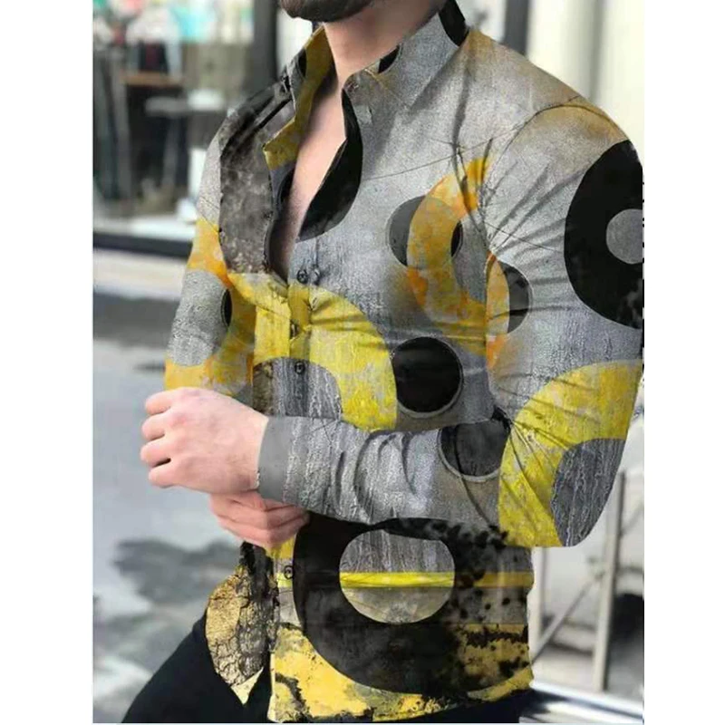 Spring New Men Shirt Vintaed Color Matching Printed Long Sleeved Autumn Oversize Blouses Thin Clothing Shirt For Men Tees Tops
Spring New Men Shirt Vintaed Color Matching Printed Long Sleeved Autumn Oversize Blouses Thin Clothing Shirt For Men Tees Tops
