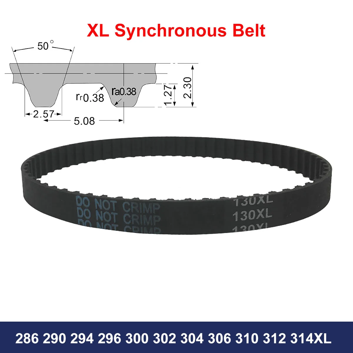 1Pcs XL Timing Belt 286 290 294 296 300 302 304 306 310 312 314XL Width 10mm 12.7mm Rubber Synchronous Belt Drive Belt
1Pcs XL Timing Belt 286 290 294 296 300 302 304 306 310 312 314XL Width 10mm 12.7mm Rubber Synchronous Belt Drive Belt