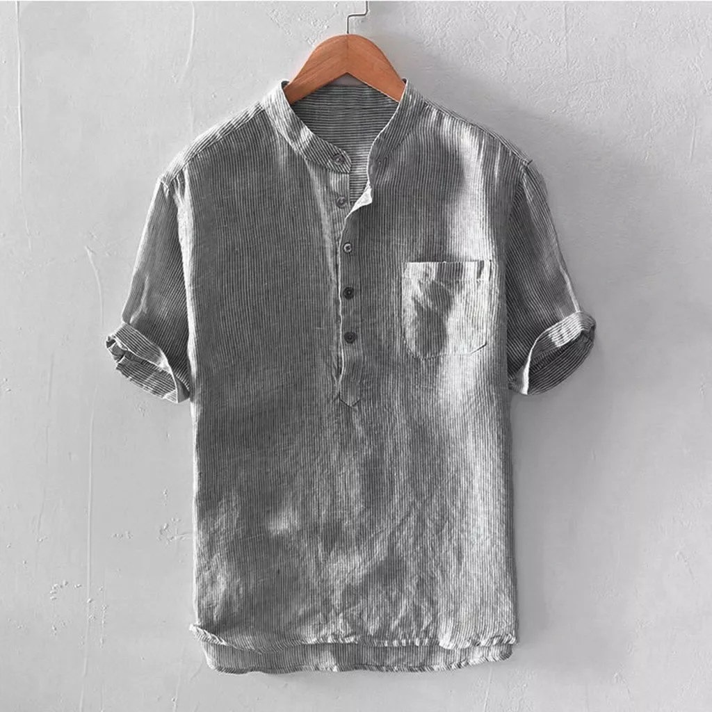 NEW IN Fashion Shirt Summer Simple Baggy Stripe Cotton Top Linen Short Sleeve Shirt Male Button Pocket T Shirts Tops Blouse
NEW IN Fashion Shirt Summer Simple Baggy Stripe Cotton Top Linen Short Sleeve Shirt Male Button Pocket T Shirts Tops Blouse