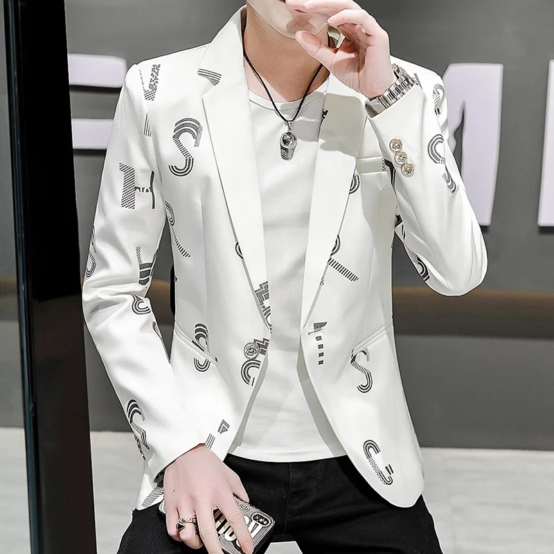 Mens Blazers Slim Fit 2022 Spring Autumn New Print Trend Fashion Street Clothing Casual Mens Clothing Dress Formal Suit Jacket
Mens Blazers Slim Fit 2022 Spring Autumn New Print Trend Fashion Street Clothing Casual Mens Clothing Dress Formal Suit Jacket