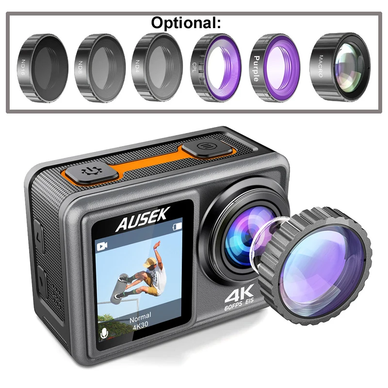 Action Camera 4k 60fps Stabilized Video Motion Camera Zoom Optional Filter Lens Helmet Action Cam WIFI Go Underwater Waterproof
Action Camera 4k 60fps Stabilized Video Motion Camera Zoom Optional Filter Lens Helmet Action Cam WIFI Go Underwater Waterproof